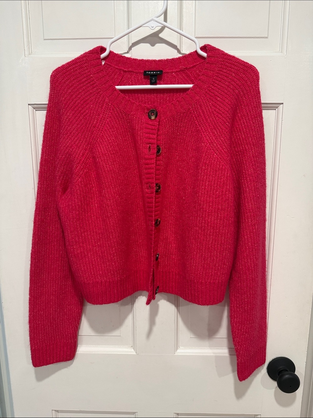 Torrid Hot Pink Button-Up Ribbed Knit Cardigan
